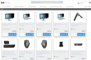 A photo of numerous IT products on the Mutonic platform. Mutonic is a smart and easy IT-procurement platform for companies.