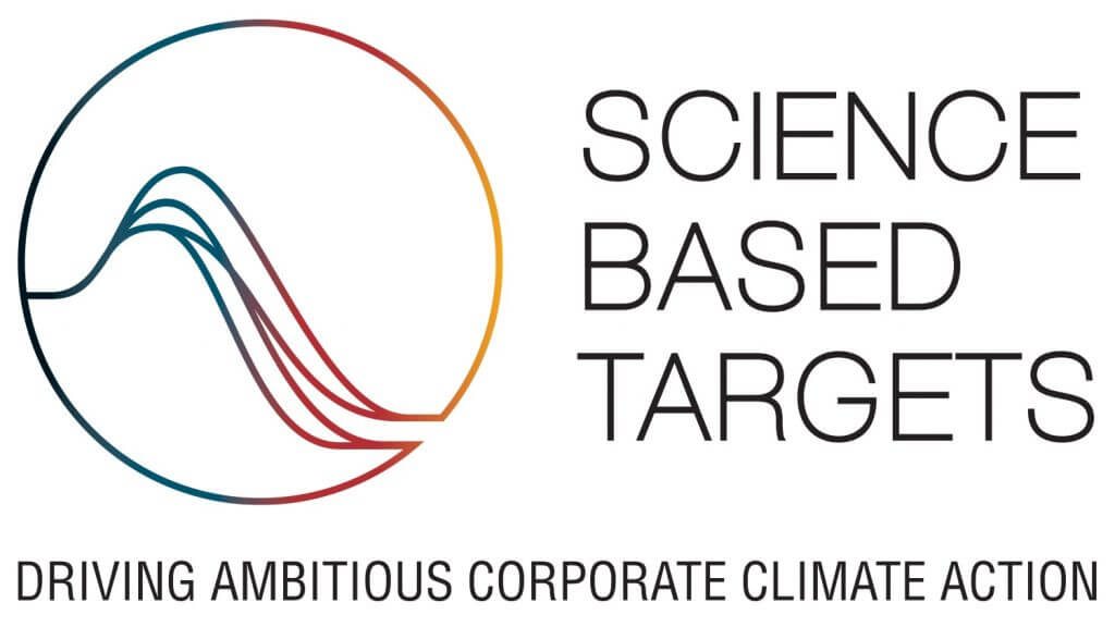 Logo of Science Based Targets Initiative (SBTi) with a tagline saying "Driving ambitious corporate climate action".